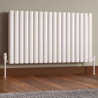 UK Radiators 1/2BSP 8mm Angled White Modern Thermostatic Radiator Valve ...