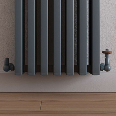 UK Radiators 1/2BSP 8mm Corner Anthracite Traditional Thermostatic ...