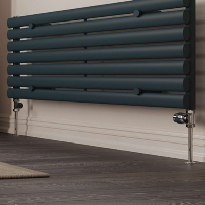 UK Radiators 1/2BSP 8mm Straight Anthracite Modern Thermostatic ...