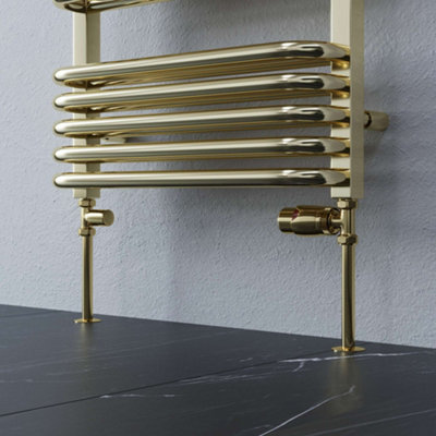 UK RADIATORS 1/2BSP 8MM STRAIGHT POLISHED BRASS MODERN THERMOSTATIC ...