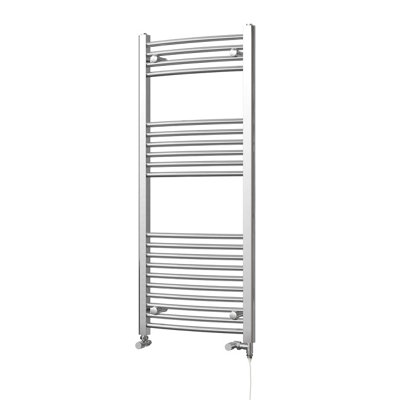 UK Radiators 1044BTU H1200mm x W500mm Chrome Curved Ladder Standard ...