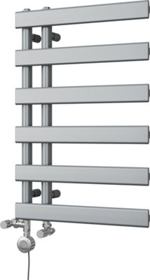 UK Radiators 1092BTU H748mm x W500mm Silver Flat Tube Dual Fuel Heated ...