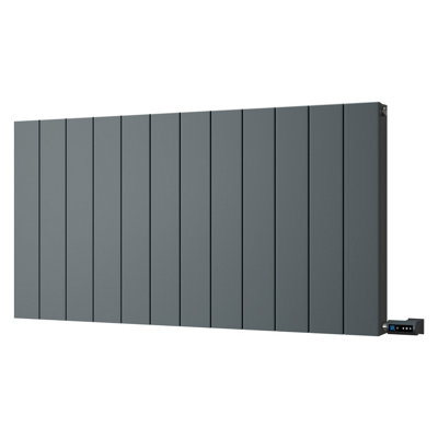 UK Radiators 1200W H600mm x W1124mm Anthracite Electric Flat Tube ...