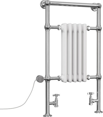 UK Radiators 1239BTU H963mm x W538mm White Traditional Thermostatic ...