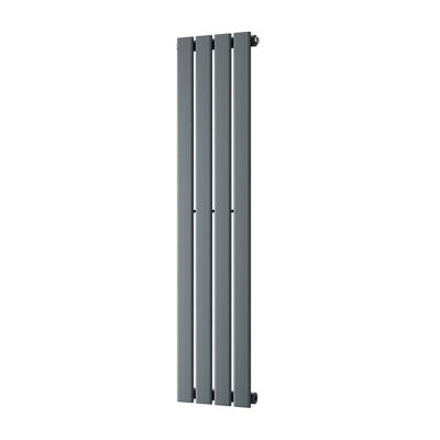 UK Radiators 1256BTU H1200mm x W272mm Anthracite Flat Tube Vertical ...