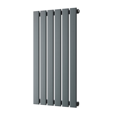 UK Radiators 1300BTU H800mm x W408mm Anthracite Flat Tube Horizontal ...