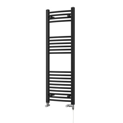 UK Radiators 1310BTU H1200mm x W400mm Black Curved Ladder Standard Dual ...