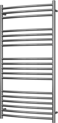 UK Radiators 1338BTU H1200mm x W600mm Stainless Steel Curved Ladder ...