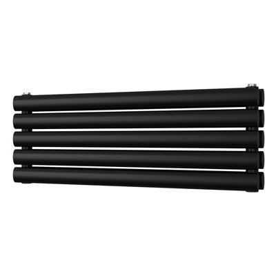 UK Radiators 1443BTU H290mm x W800mm Black Elliptical Tube Horizontal ...