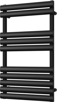 UK RADIATORS 1447BTU H825MM X W500MM BLACK ELLIPTICAL TUBE DESIGNER ...