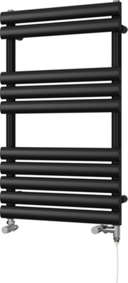 UK Radiators 1447BTU H825mm x W500mm Black Elliptical Tube Standard ...
