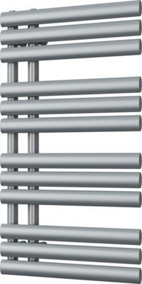 UK Radiators 1508BTU H884mm x W500mm Silver Elliptical Tube Designer ...