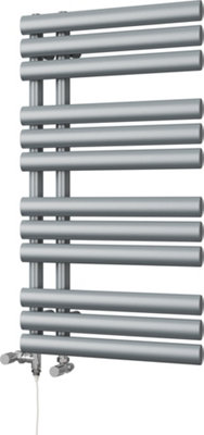 UK Radiators 1508BTU H884mm x W500mm Silver Elliptical Tube Standard ...