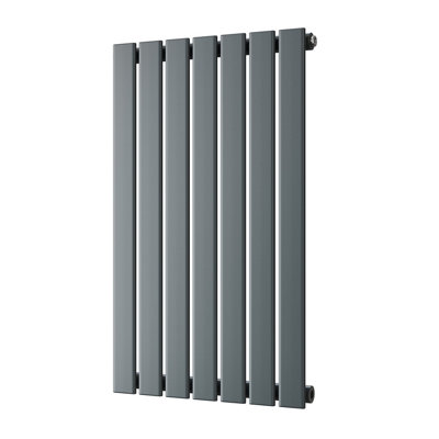 UK Radiators 1515BTU H800mm x W476mm Anthracite Flat Tube Horizontal ...