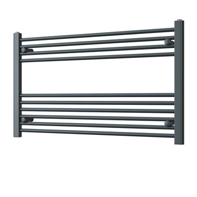 UK Radiators 1525BTU H600mm x W1000mm Anthracite Straight Ladder Heated ...
