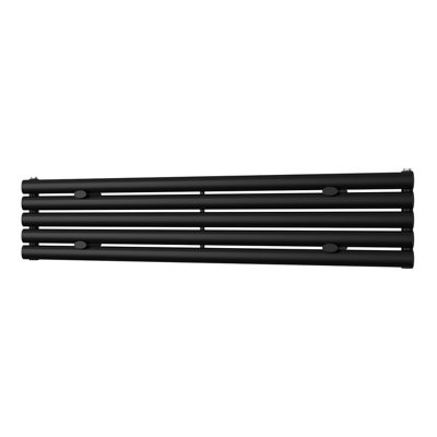 UK Radiators 1587BTU H290mm x W1400mm Black Elliptical Tube Horizontal ...