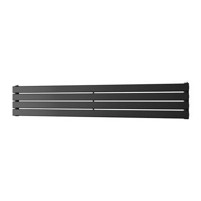 UK Radiators 1624BTU H272mm x W1600mm Black Flat Tube Horizontal ...