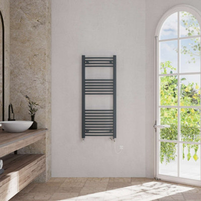 UK Radiators 1641BTU H1200mm x W500mm Anthracite Curved Ladder Standard ...