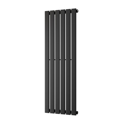 UK Radiators 1884BTU H1200mm x W408mm Black Flat Tube Vertical Designer ...