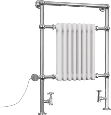 UK Radiators 1921BTU H963mm x W673mm White Traditional Thermostatic ...