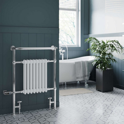UK Radiators 1921BTU H963mm x W673mm White Traditional Thermostatic ...