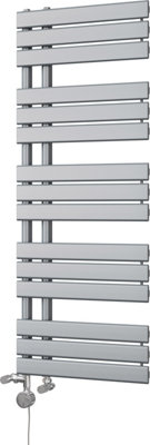 UK Radiators 1928BTU H1292mm x W500mm Silver Flat Tube Designer Dual ...