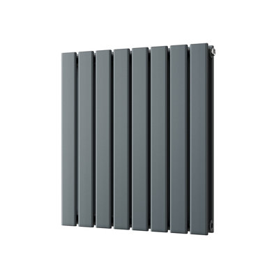 UK Radiators 1962BTU H600mm x W544mm Anthracite Flat Tube Horizontal ...