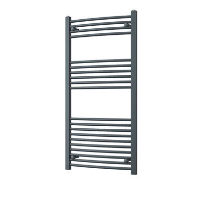 UK Radiators 1969BTU H1200mm x W600mm Anthracite Curved Ladder Heated ...