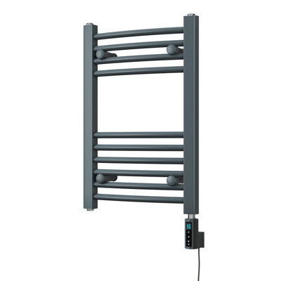 UK Radiators 200W H600mm x W400mm Anthracite Curved Ladder Thermostatic ...