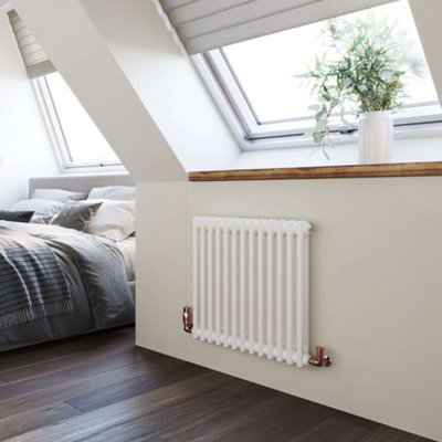 UK Radiators 2030BTU H600mm x W592mm White 2 Column Horizontal ...