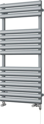 UK Radiators 2102BTU H1120mm x W500mm Silver Elliptical Tube Standard ...