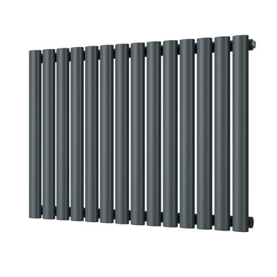 UK Radiators 2102BTU H600mm x W812mm Anthracite Elliptical Tube ...