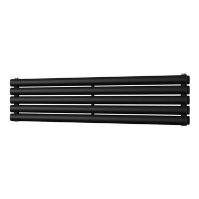 UK Radiators 2187BTU H290mm x W1200mm Black Elliptical Tube Horizontal ...