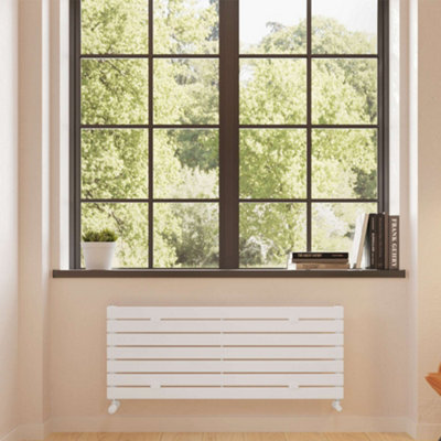 UK Radiators 2197BTU H476mm x W1200mm White Flat Tube Horizontal ...
