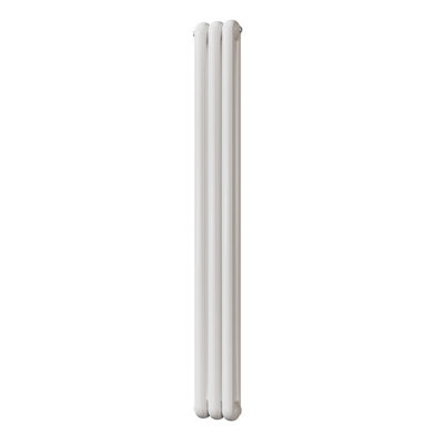 UK Radiators 2262BTU H1800mm x W229mm White Round Tube Vertical ...