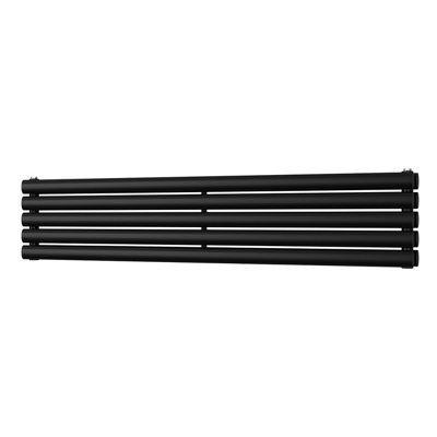 UK Radiators 2429BTU H290mm x W1400mm Black Elliptical Tube Horizontal ...