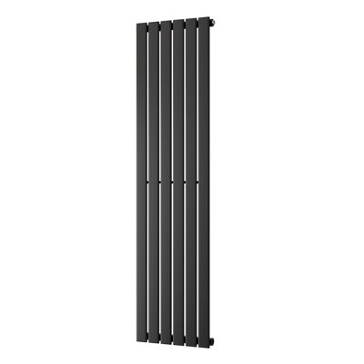 UK Radiators 2436BTU H1600mm x W408mm Black Flat Tube Vertical Designer ...