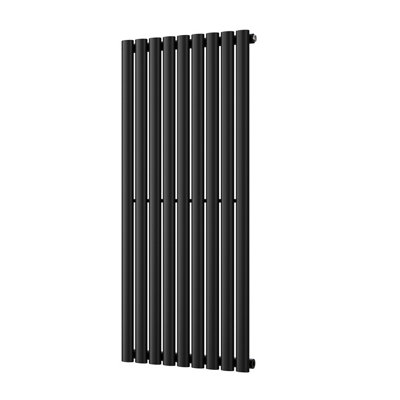 UK RADIATORS 2460BTU H1200MM X W522MM BLACK ELLIPTICAL TUBE VERTICAL ...