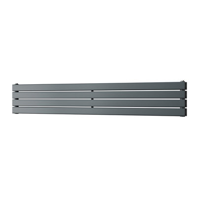 UK Radiators 2464BTU H272mm x W1600mm Anthracite Flat Tube Horizontal ...