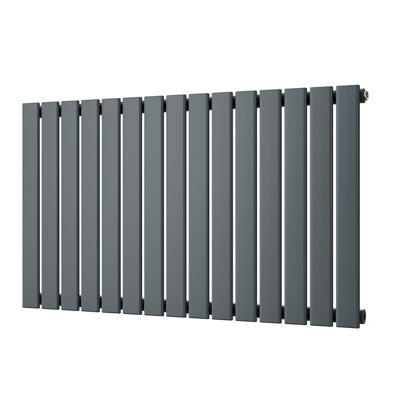UK Radiators 2481BTU H600mm x W1020mm Anthracite Flat Tube Horizontal ...