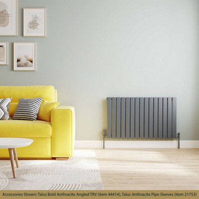 UK Radiators 2481BTU H600mm x W1020mm Anthracite Flat Tube Horizontal ...