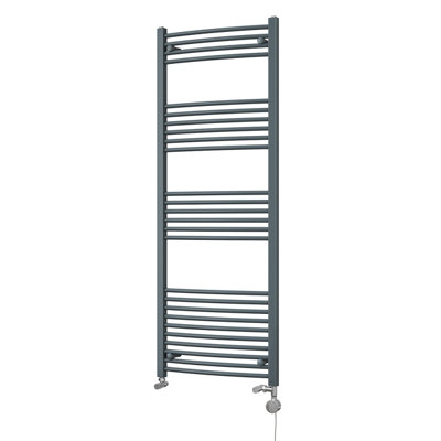 UK Radiators 2583BTU H1600mm x W600mm Anthracite Curved Ladder Dual ...
