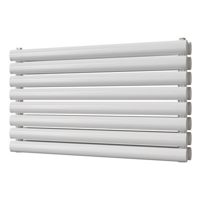 UK Radiators 2600BTU H522mm x W800mm White Elliptical Tube Horizontal ...