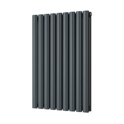 UK Radiators 2600BTU H800mm x W522mm Anthracite Elliptical Tube ...