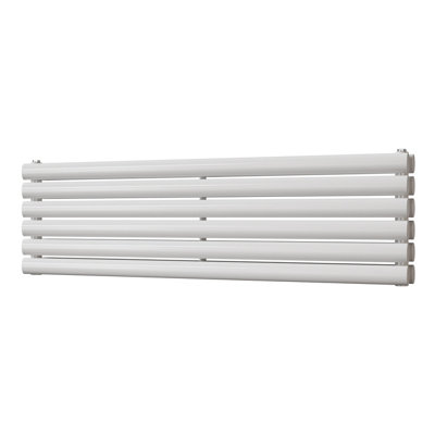 UK Radiators 2624BTU H348mm x W1200mm White Elliptical Tube Horizontal ...