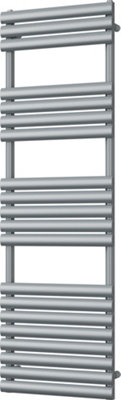 UK Radiators 2699BTU H1595mm x W500mm Silver Elliptical Tube Designer ...