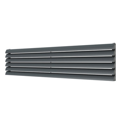UK Radiators 2699BTU H355mm x W1800mm Anthracite Scallop Tube ...