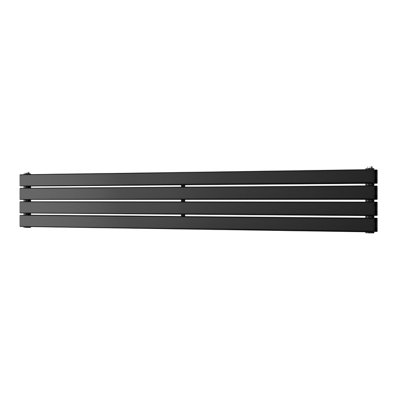 UK Radiators 2737BTU H272mm x W1800mm Black Flat Tube Horizontal ...