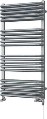 UK Radiators 2750BTU H1000mm x W500mm Silver Round Tube Standard ...