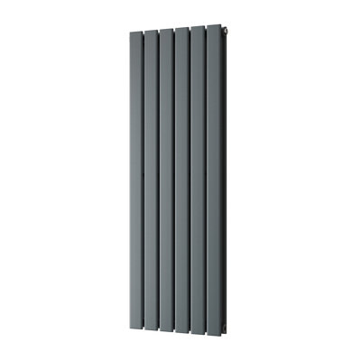 UK Radiators 2924BTU H1200mm x W408mm Anthracite Flat Tube Vertical ...